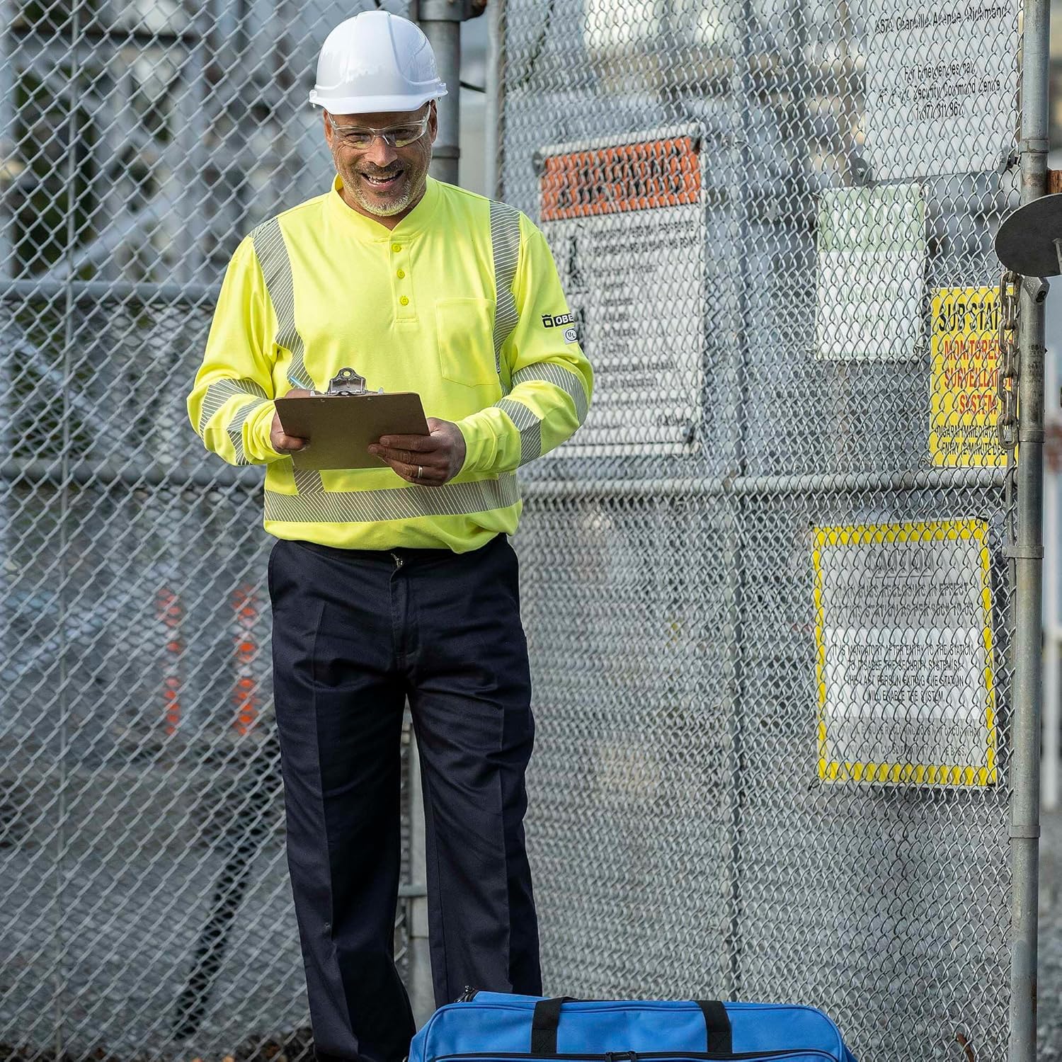 Oberon FR Arc Rated Hi Vis Safety Cargo Pants for Men - Flame Resistant & Reflective - 10 Cal - Pockets - Navy - Image 10