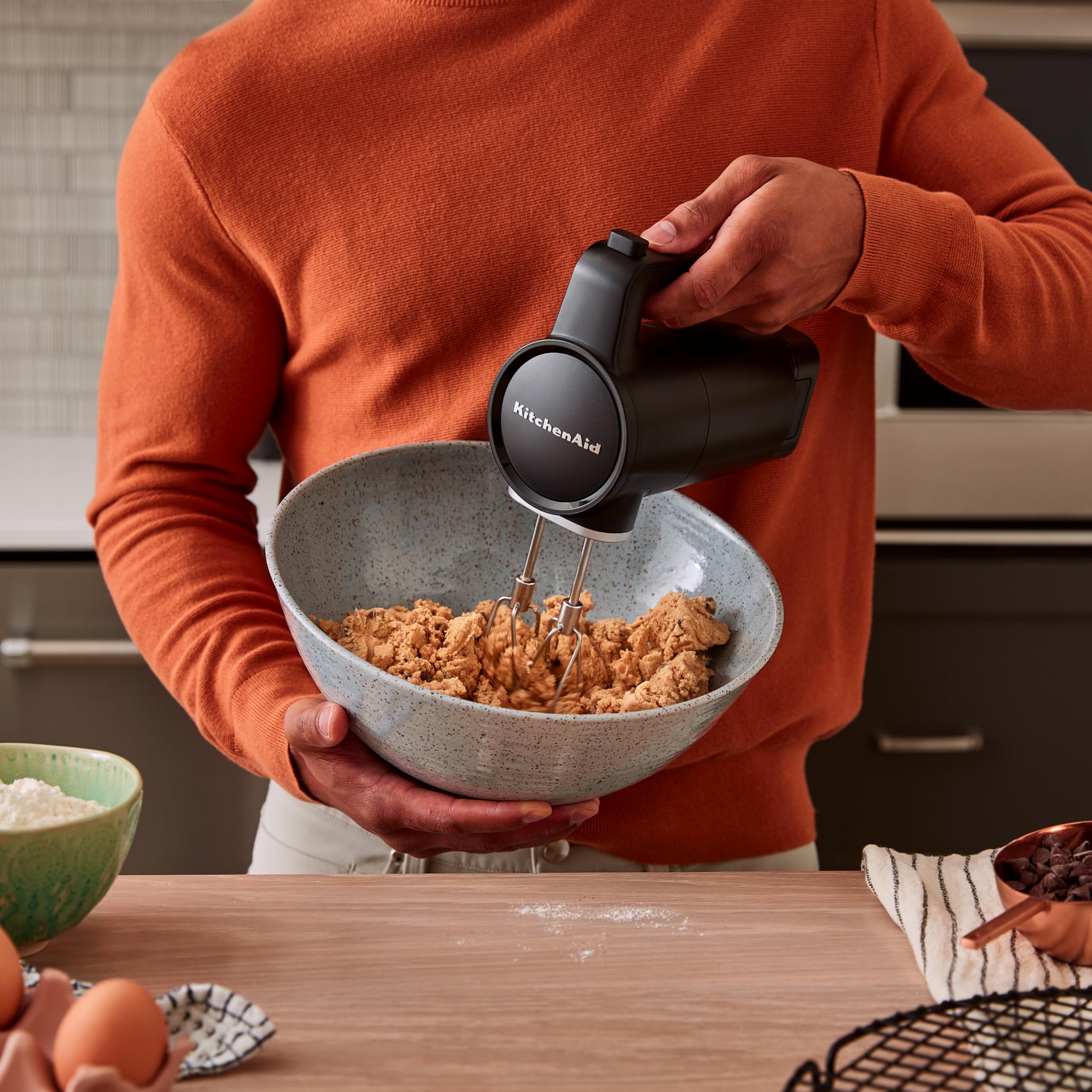 Kitchenaid Batteur à main sans fil - Go Cordless - Batteur électrique avec 7 niveaux de vitesse - 2 Fouets Turbo - Batterie Inclus - Noir