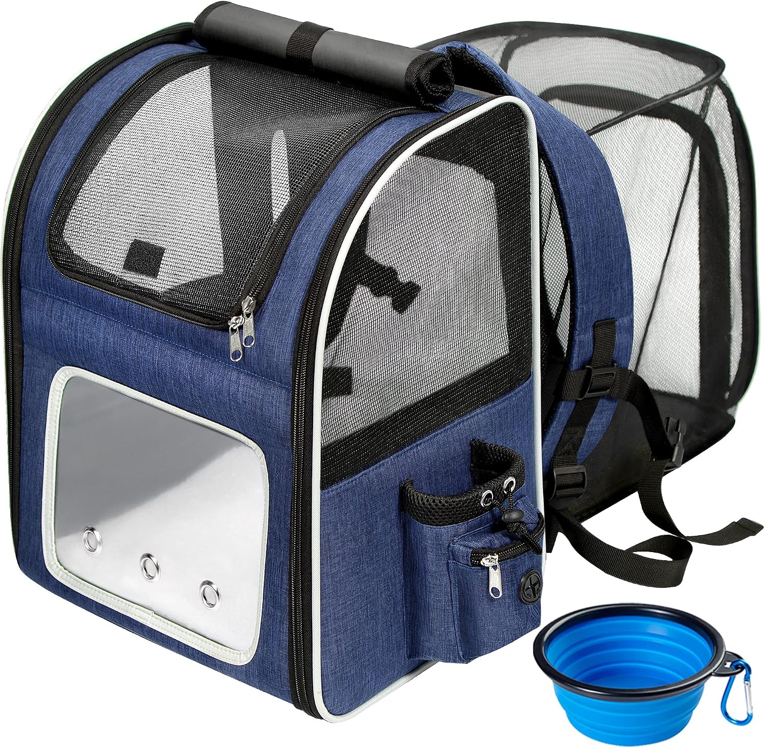 Petprsco Pet Carrier Backpack for Cats, Dogs and Small Animals 16lbs, Expandable Portable Pet Travel Carrier Backpack, Ideal for Hiking…