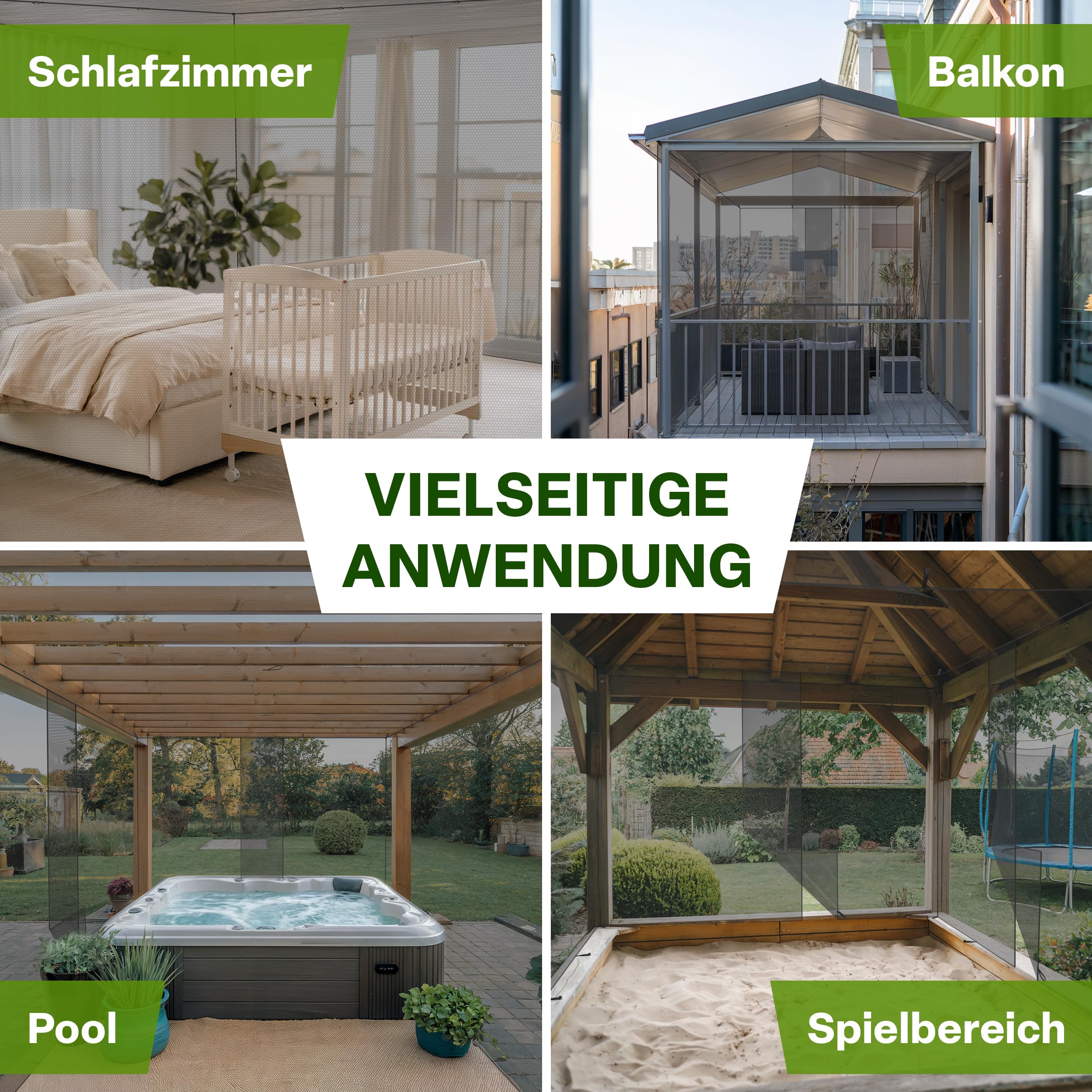 TTL GARDEN Moustiquaire Deluxe XXL - 500 x 300 x 250 cm - Noir - Maille fine de 0,07 mm - 3 entrées - Résistante aux UV et respirante - Protection contre les insectes