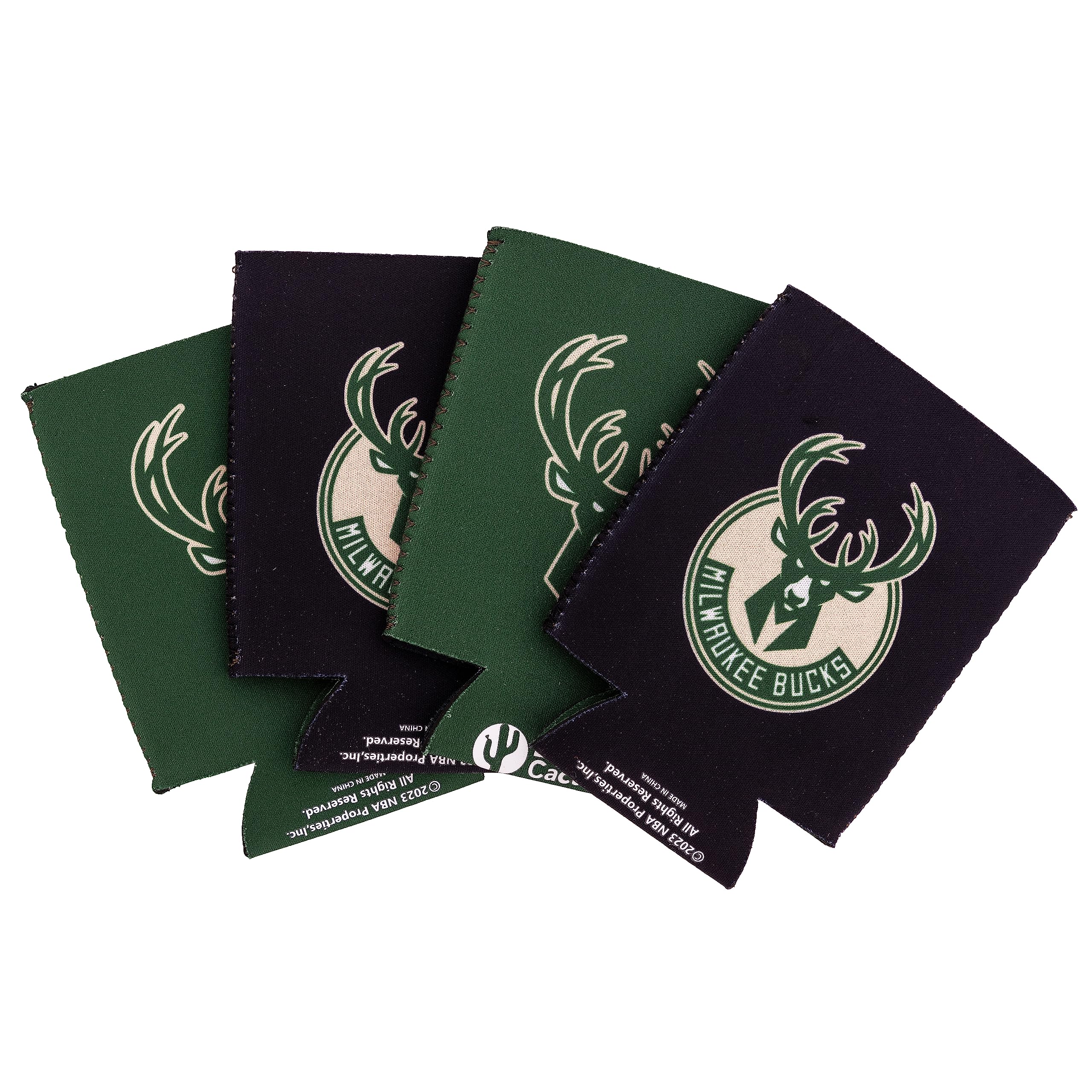 Desert Cactus NBA Can Insulator Beverage Cooler 4 Pack Foam Beverage Holder (4 Pack Can) (Milwaukee Bucks)