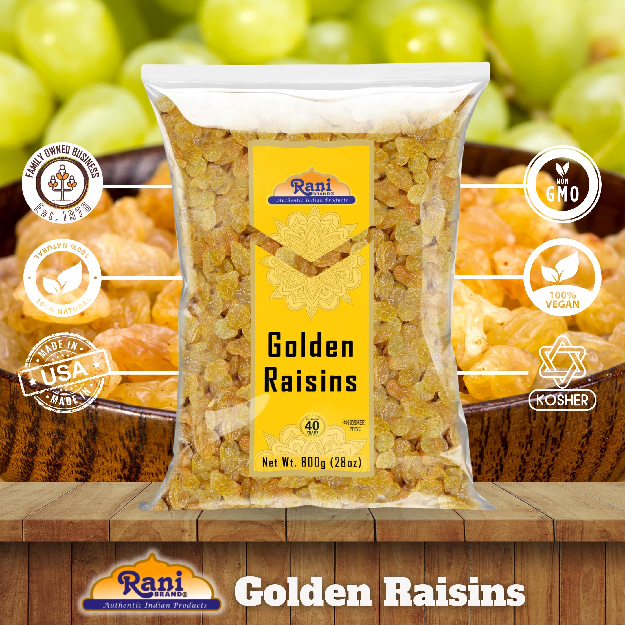 Amazon.com: Rani Golden Raisins 28oz (800g) ~ All Natural | Gluten