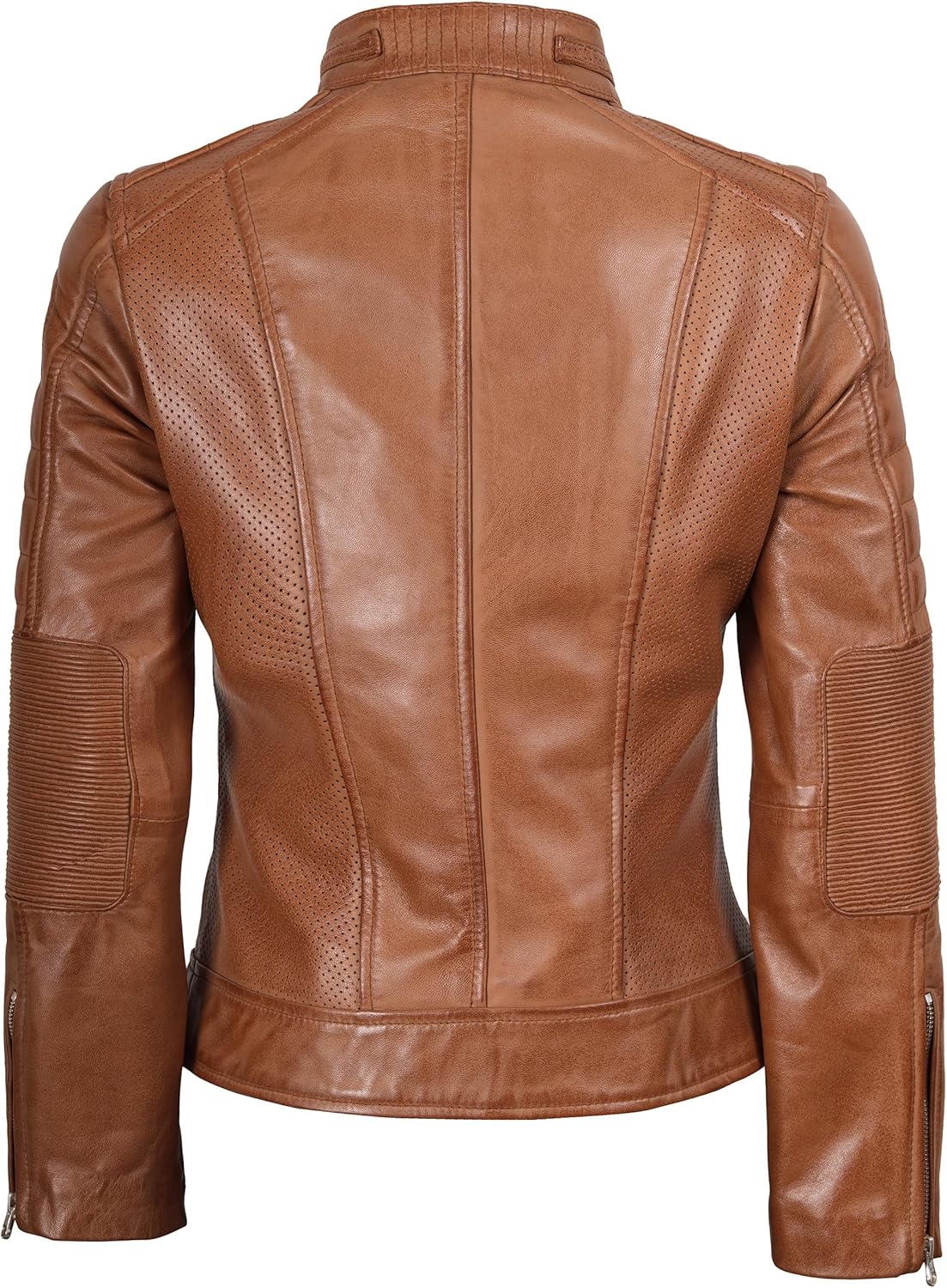 fjackets Real Leather Jacket Women - Cafe Racer Style Women's Leather Jackets Lambskin Stand Collar Leather Jacket For Womens - Image 4