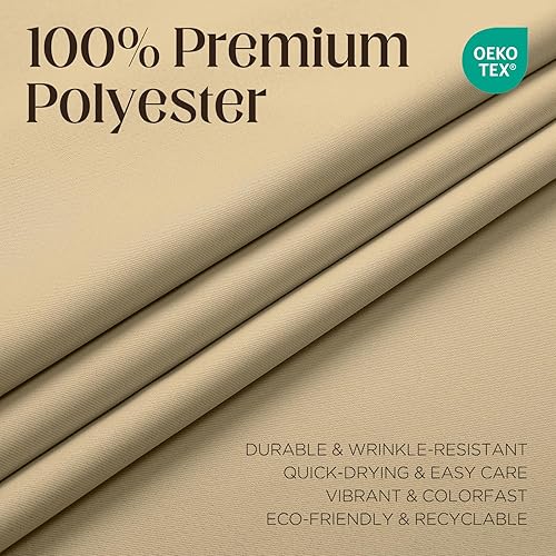 Miniatura 3 de CUCRAF Juego de 2 paneles de cortinas opacas beige de 45 pulgadas de largo, cortinas de oscurecimiento de habitación para sala de estar y