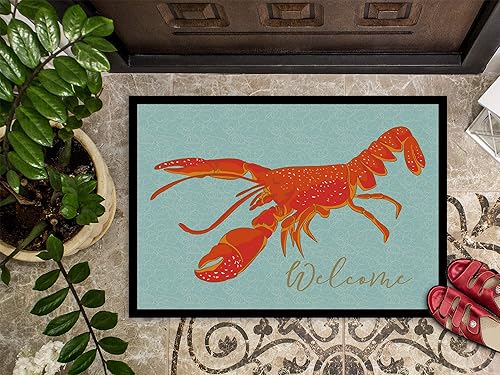 Miniatura 3 de Caroline's Treasures BB8534MAT - Tapete de bienvenida de langosta de 18 x 27 pulgadas, para interiores y exteriores, para entrada, antideslizante,