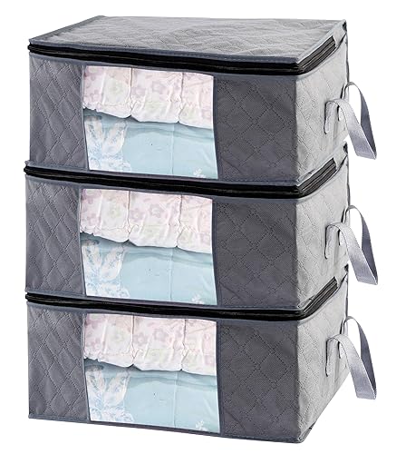 Storage Clothes Bins Closet Bags - 35L Containers Organizer Boxes