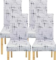 Vista 16 de Juego de 4 fundas elásticas para sillas de comedor, fundas elásticas para sillas de comedor, fundas para sillas de comedor, fundas protectoras