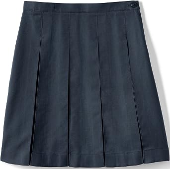 Lands End School Uniform Girls Solid Box Pleat Skirt Below the Knee