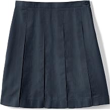 School Uniform Girls Solid Box Pleat Skirt Below the Knee