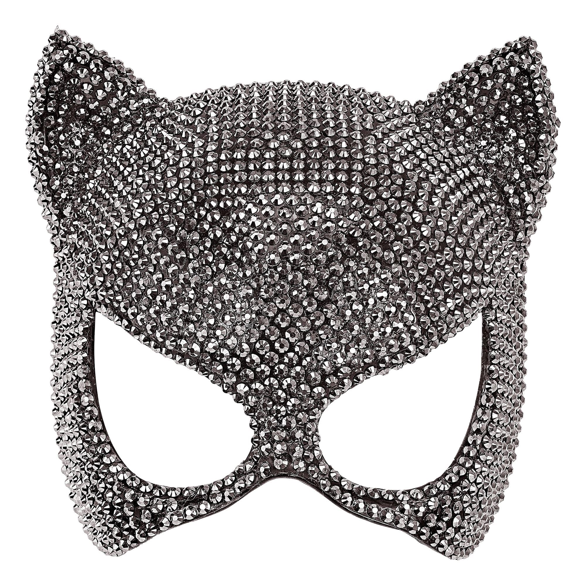 W WIDMANN MILANO Party Fashion - Eye Mask Cat Half Mask Face Mask Accessory for Carnival Costume