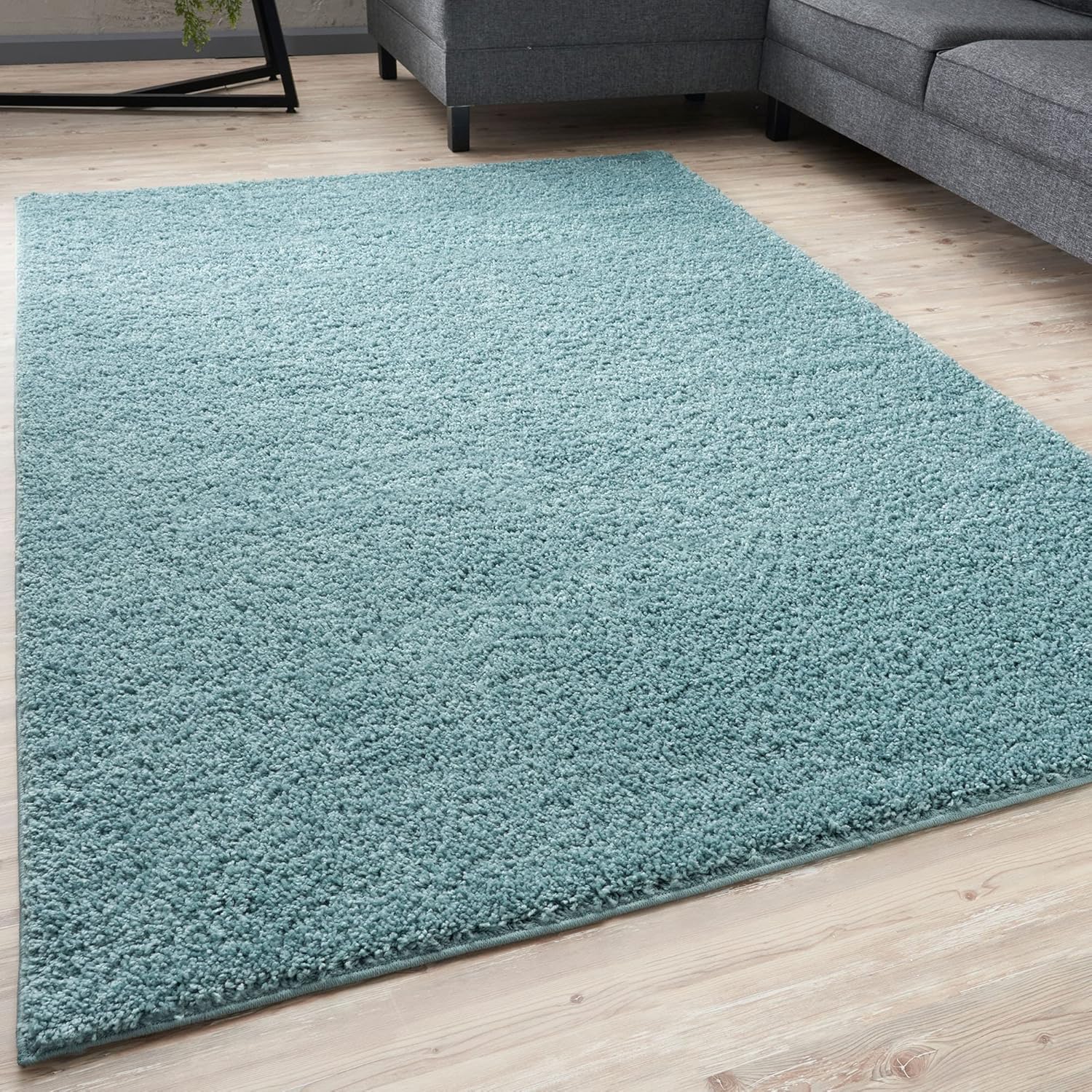THE RUGS Living Room Rug – Shaggy Soft And Elegant Carpets For The Bedrooms And Kitchen, Easy To Clean, Many Different Sizes (60×110 cm, Duckegg Blue)