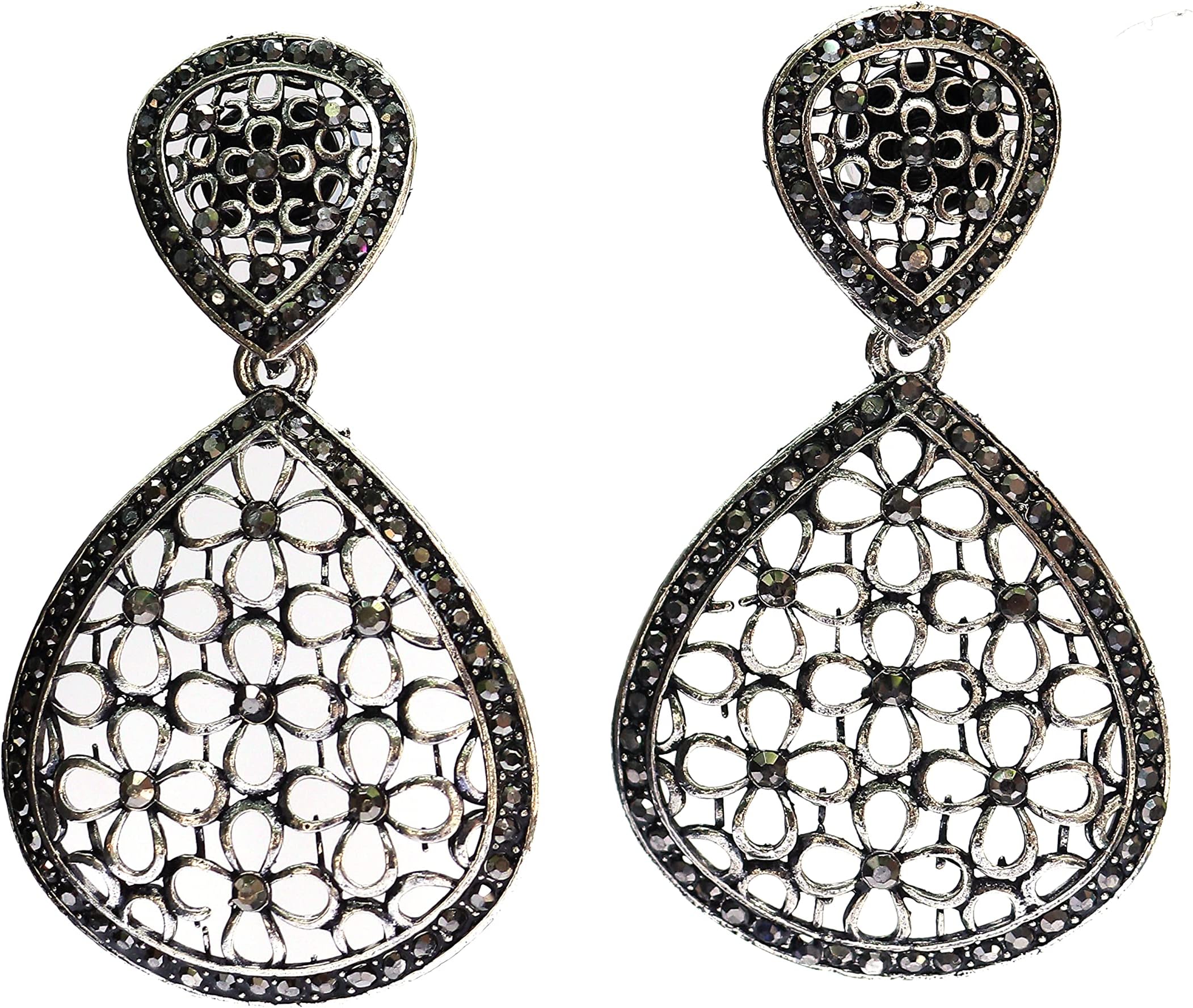 Oxidized drop earrings for women/ drop shape earrings, set of 1 ( 1pair)