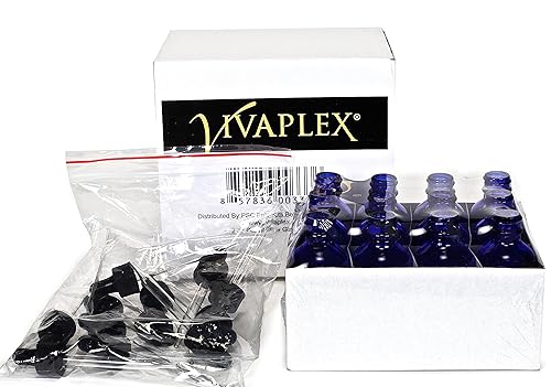 Miniatura 3 de 12 botellas de vidrio azul cobalto con goteros de vidrio para 2 oz