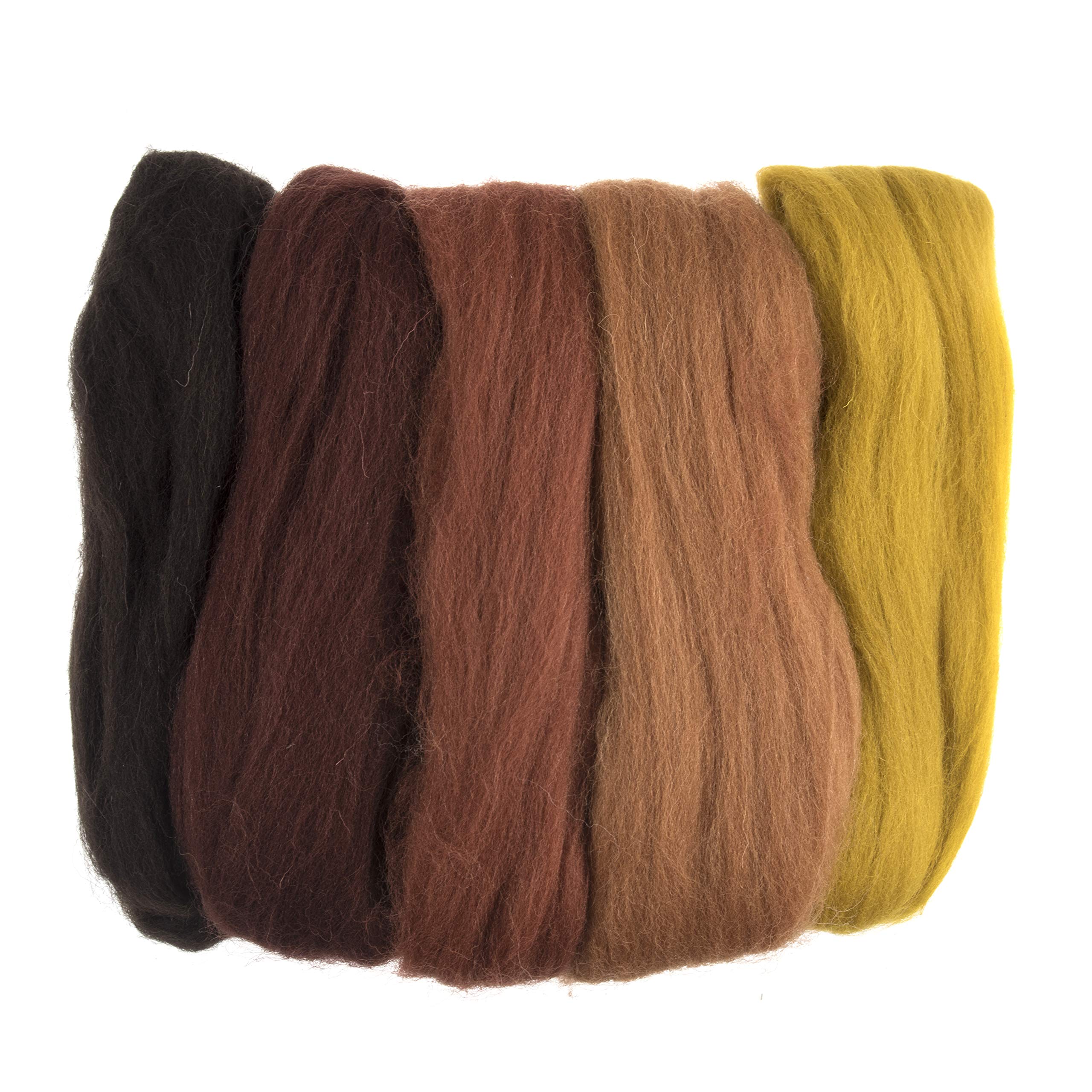 Trimits Natural Felting Roving Wool, Assorted Autumnal, 50 g
