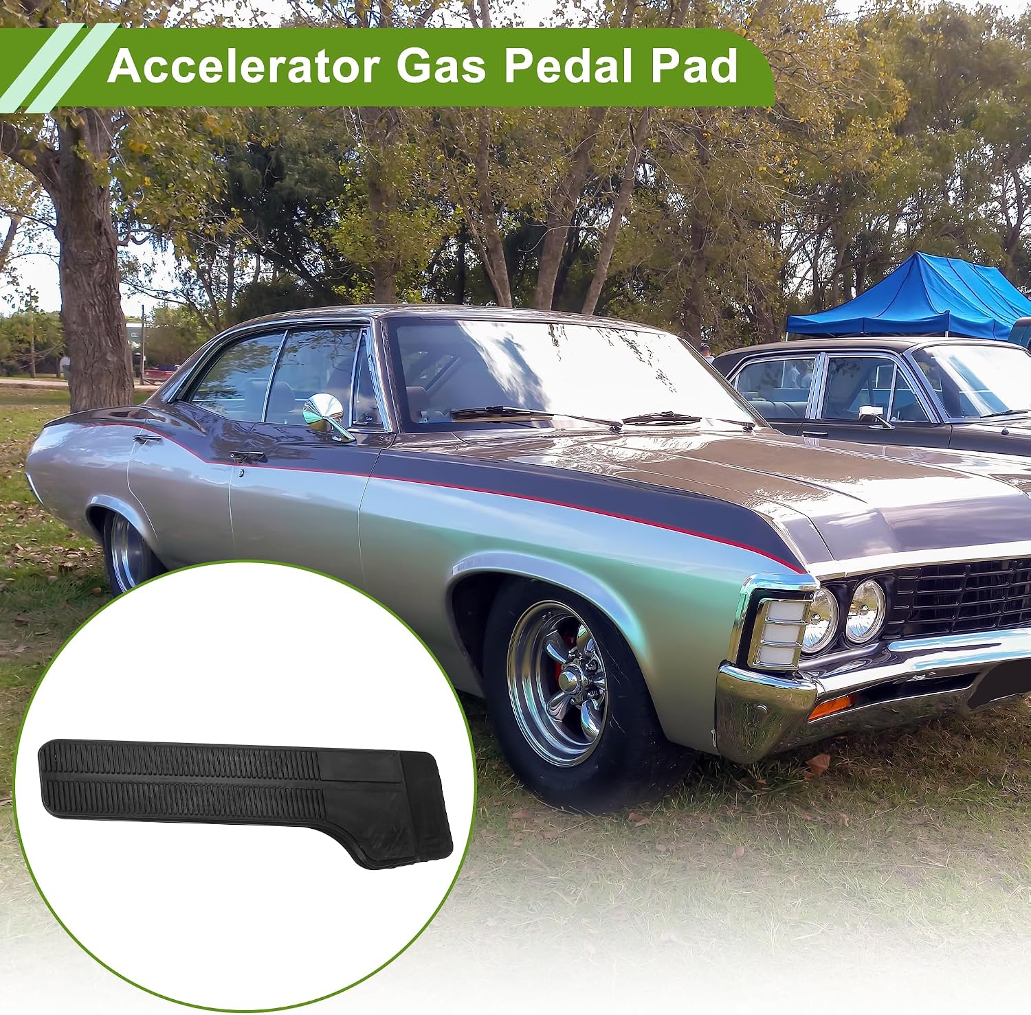 Accelerator Gas Pedal Pad for Chevy Pickup Truck Impala 1965-1970 Chevelle El Camino 64-67 Rubber Footrest Pedal