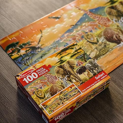 Miniatura 7 de Rompecabezas de madera de Melissa  Doug llanuras africanas de safari 100 piezas tamaño grande de 4pies de largo