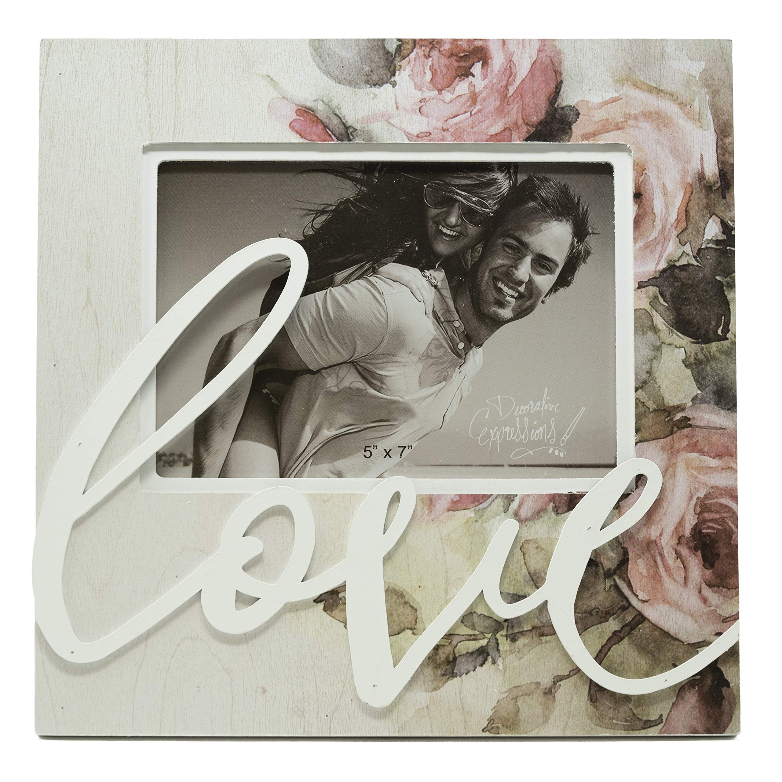 ReLive Decorative Expressions - Love 5x7 Floral Wooden Picture Frame