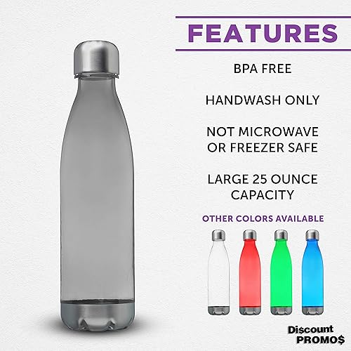 Miniatura 2 de DISCOUNT PROMOS Levian - Botellas de plástico con forma de cola de 25 onzas, juego de 10, paquete a granel, sin BPA, ideal para gimnasio,