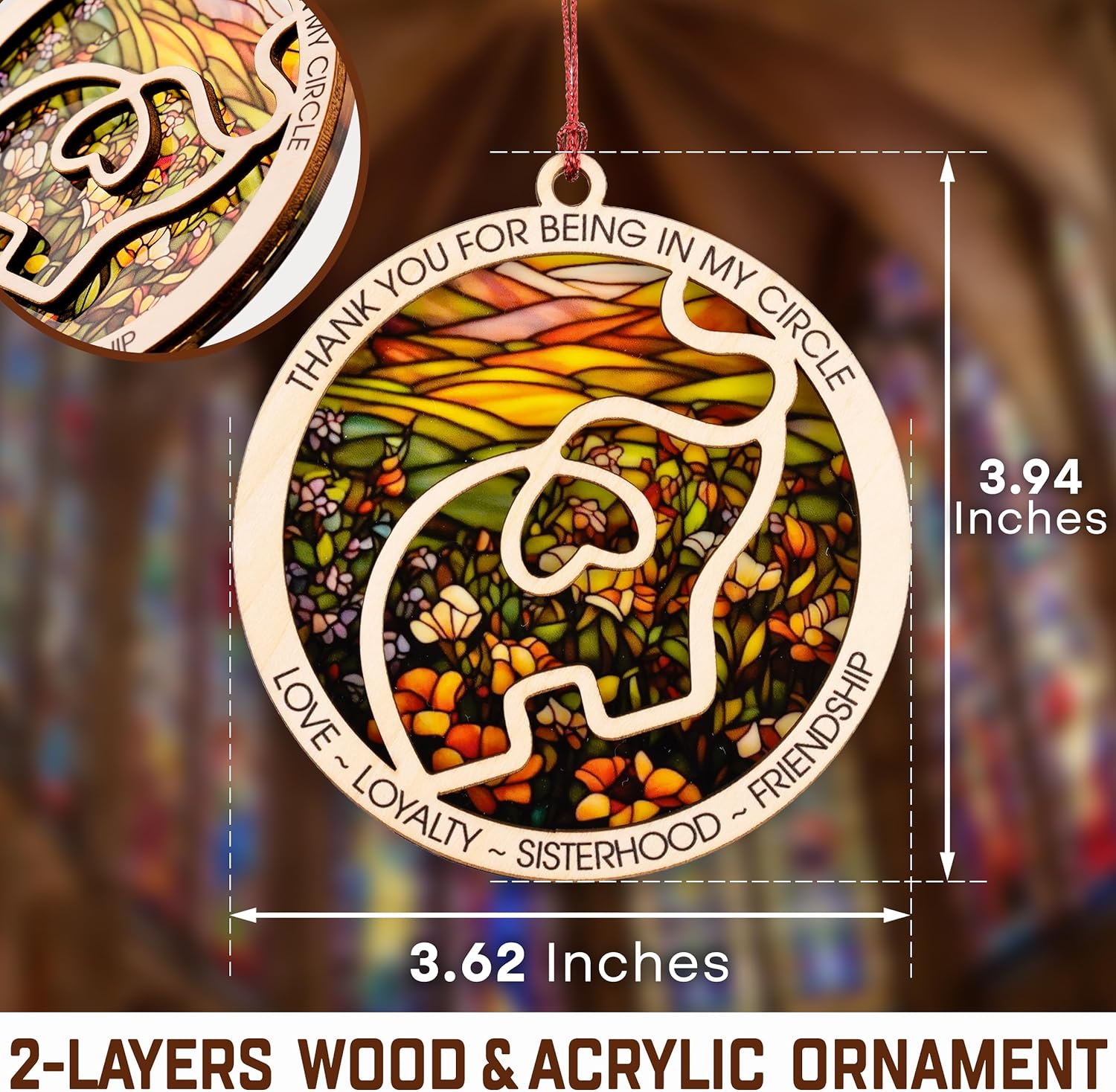 Best Friend Birthday Gifts for Women – Friendship Elephant Suncatcher with Story Card, Meaningful Friendship Gifts for Women, Birthday Gift for Best Friends, Sisters, Special Bond Desk Decor - Image 2