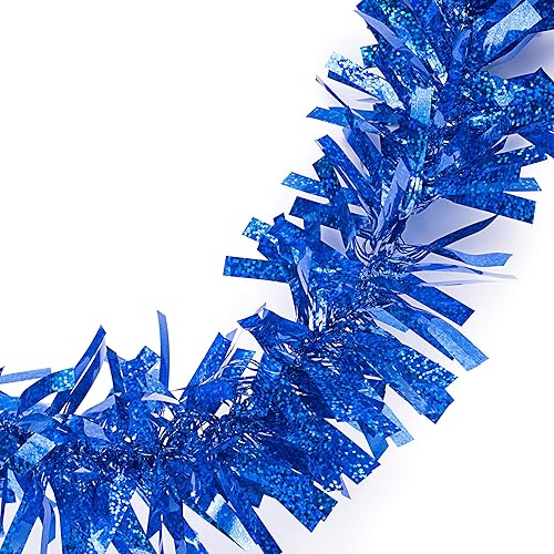 Miniatura 2 de Anderson's Torcido de oropel metálico con purpurina azul brillante para remolque o carrito de golf, 4 pulgadas de ancho x 25 pies de largo,