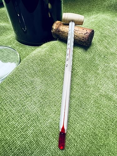 Miniatura 2 de Franmara Termómetro de vino con mango de madera 9340, rojo