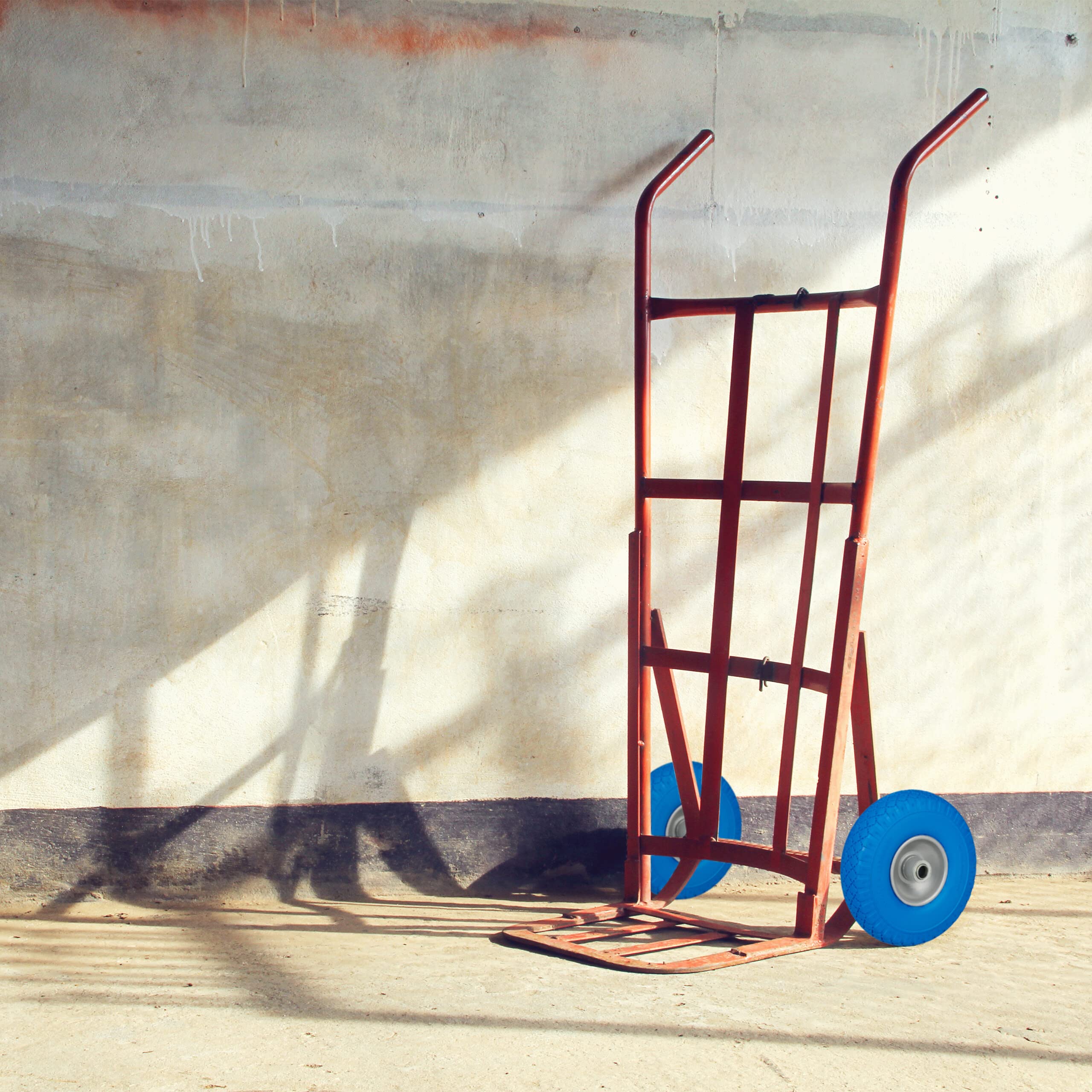 Relaxdays Ruota per Carrello 3.00-4, Set da 2, Gomma Piena, Cerchione in Acciaio, Antiforatura Fino a 100 kg, Nero Blu