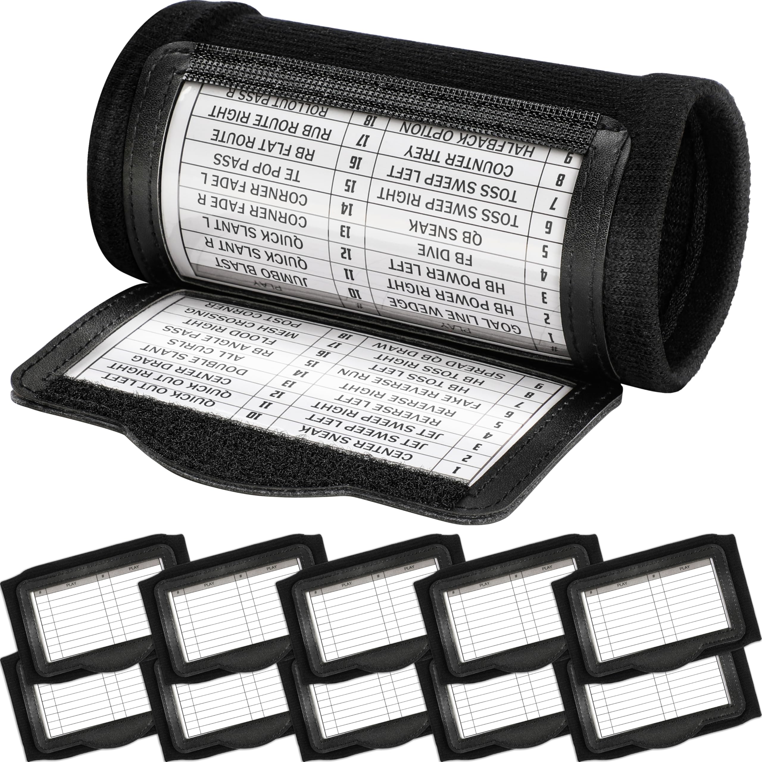 Pulseras de fútbol, pulsera de mariscal de campo de juego de fútbol, pulsera de libro de jugadas juvenil, letreros de béisbol y sóftbol, paquete de 10, 30 hojas de juego