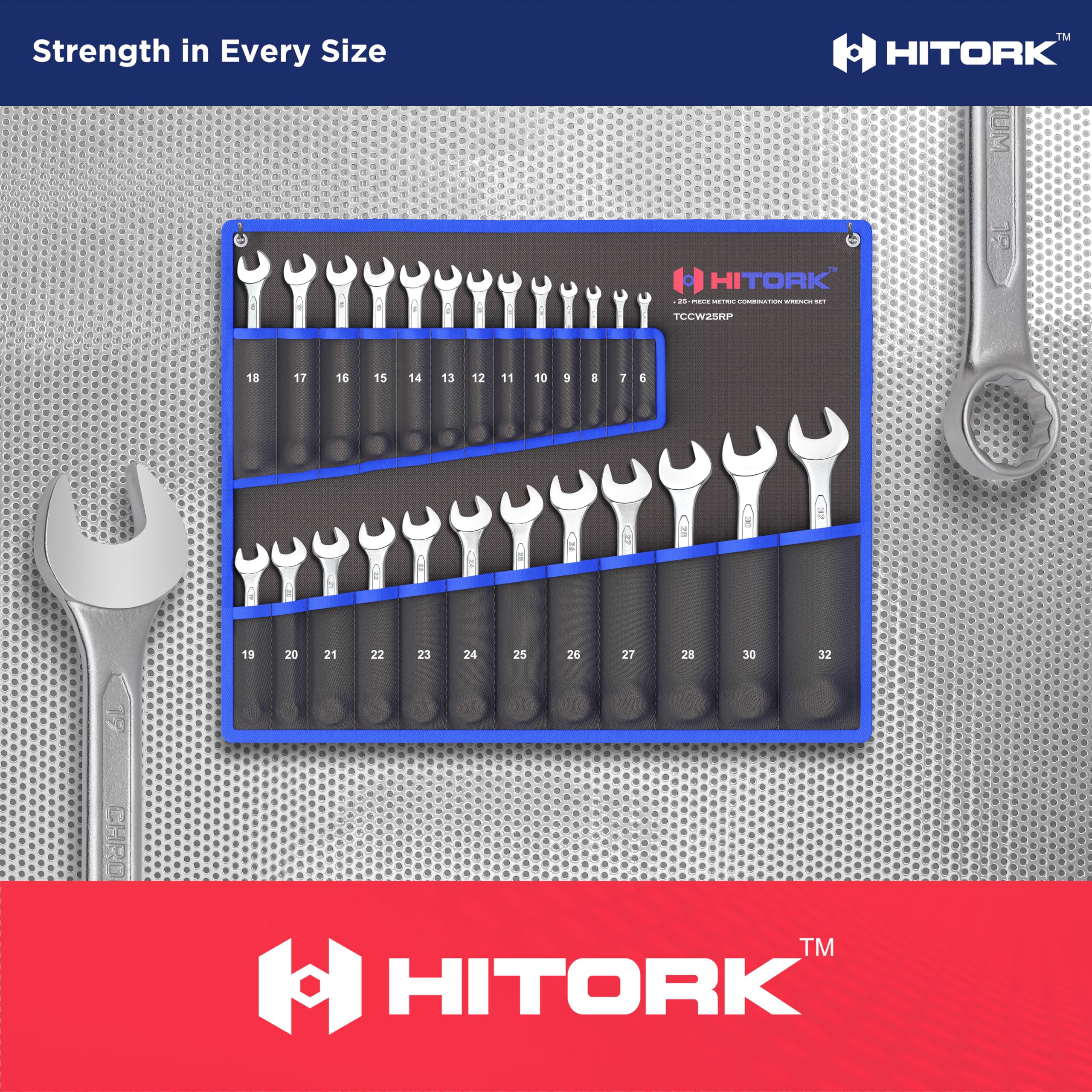 HITORK 25 Piece Metric Wrench Set - Durable & Compact -9
