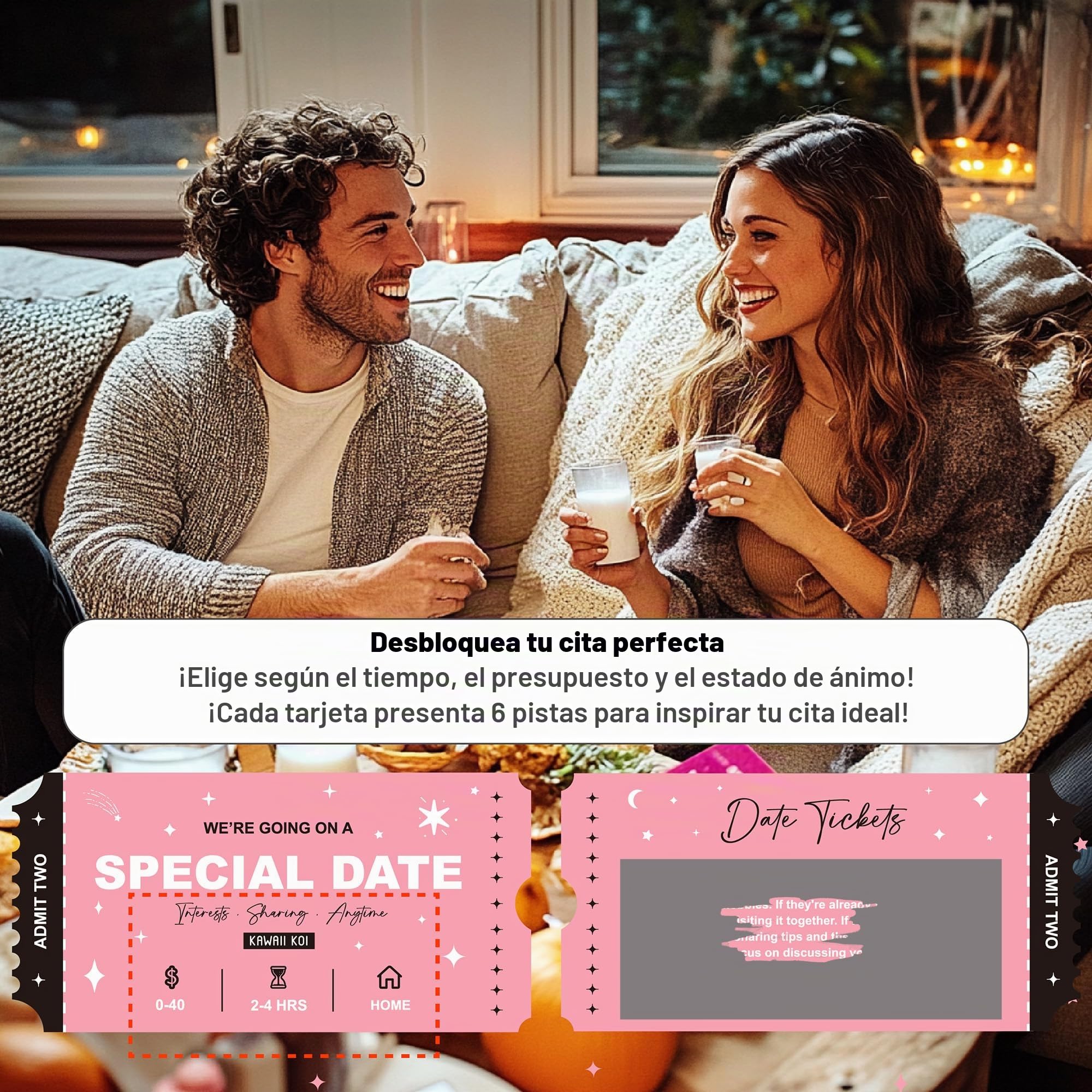 KAWAII KOI 42 ideas para rascar para citas nocturnas para parejas, juegos divertidos y románticos para citas, aventuras únicas, regalos perfectos para parejas, boda para él, ella, esposa o esposo