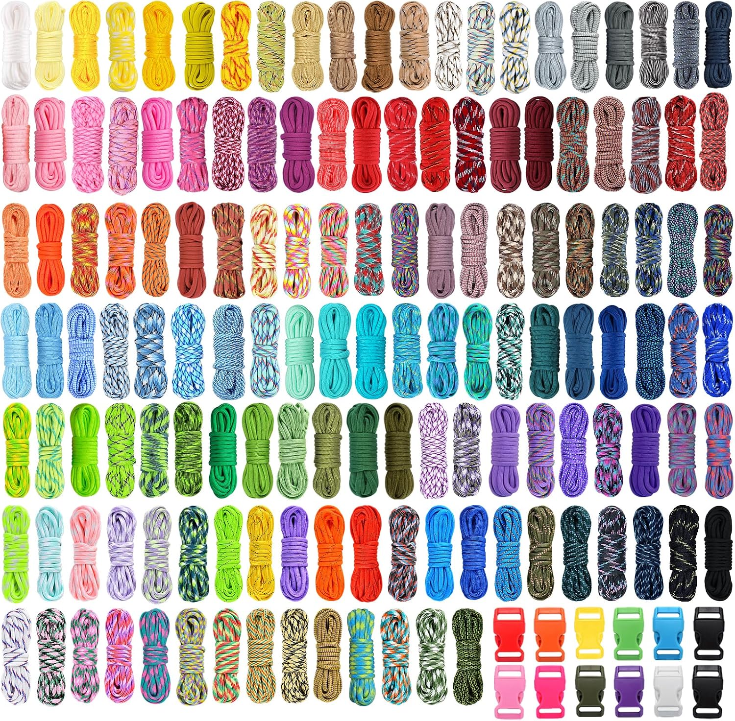WEREWOLVES 140 Colors Paracord Combo Kit -10 Feet Paracord Bracelets Kit, Multifunction Paracord Rope for Making Bracelets, Lanyards, Dog Collars (Mixed 1-Color)