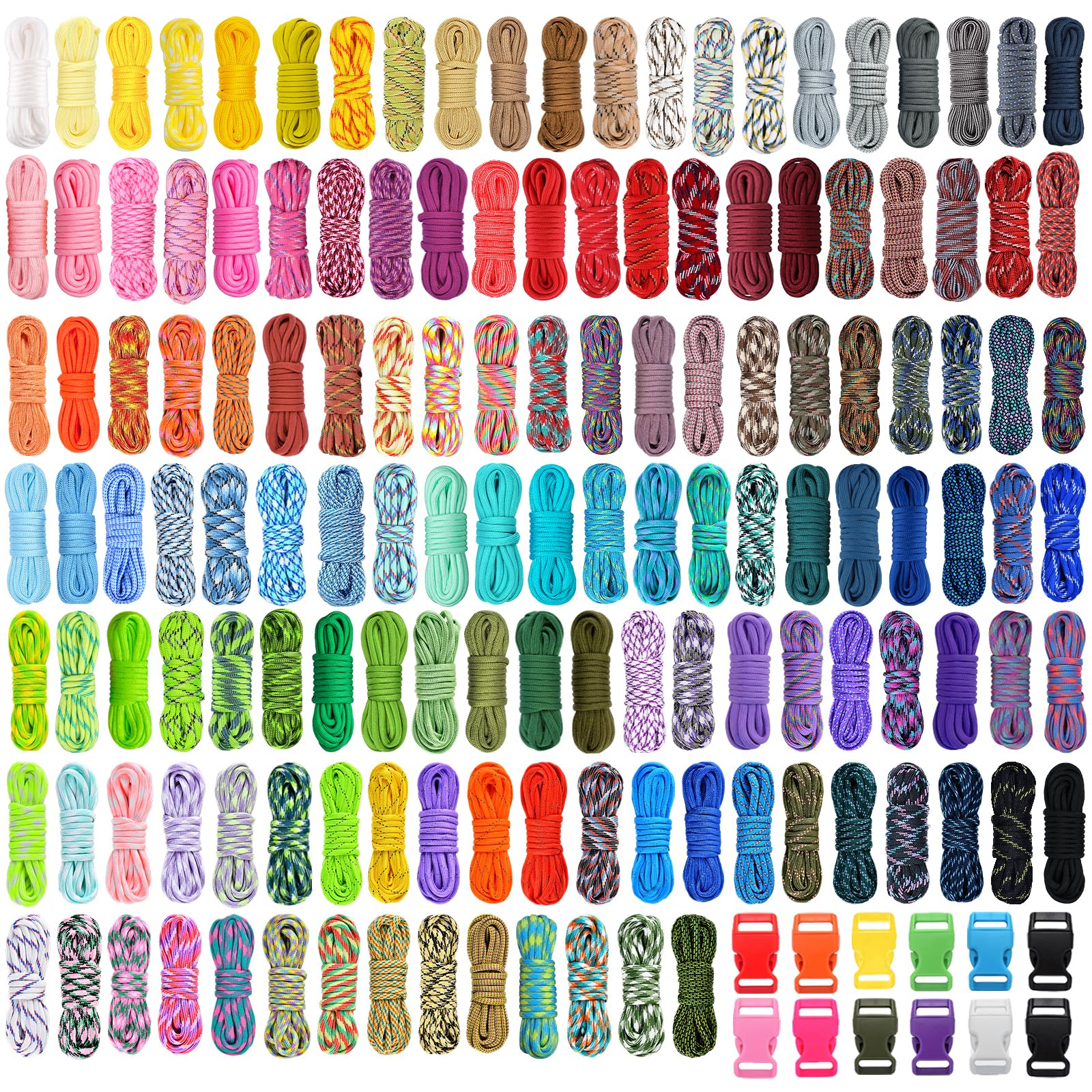 Cuerda de paracaídas para hacer pulseras artesanales y collares con kit mixto de 140 colores