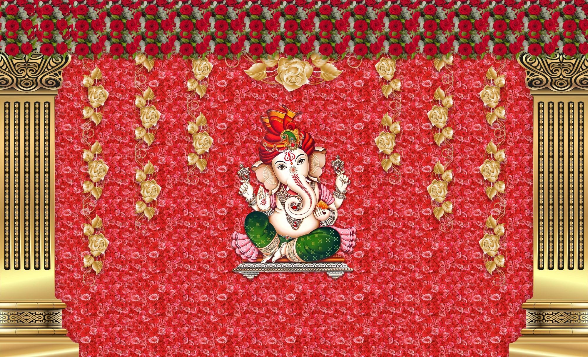 SwaDezi Designer Cloth for Pooja Decoration Traditional, Background Decoration Cloth for Pooja Background, Curtain Cloth for Festival Fabric (Size-5x8 Feet) (SDBD190-Ganpati 4) (B0DCW1DFNX) Amazon Price History, Amazon Price Tracker