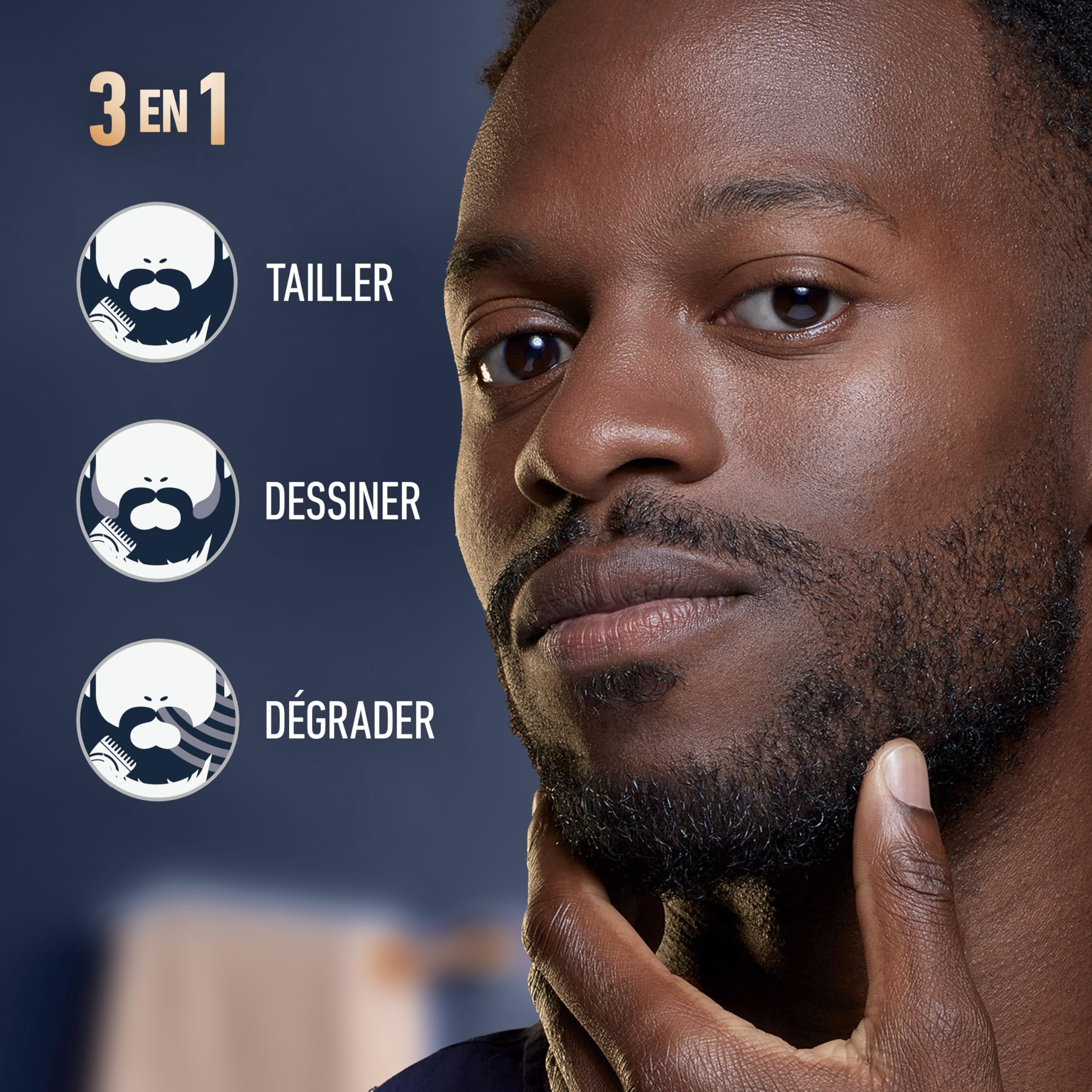 King C. Gillette Tondeuse Barbe Homme, 5 Sabots Interchangeables, Noire | sans Fil, Rechargeable, Coffret avec Peignes Lavables, Lames Inusables, 50 min d’Autonomie