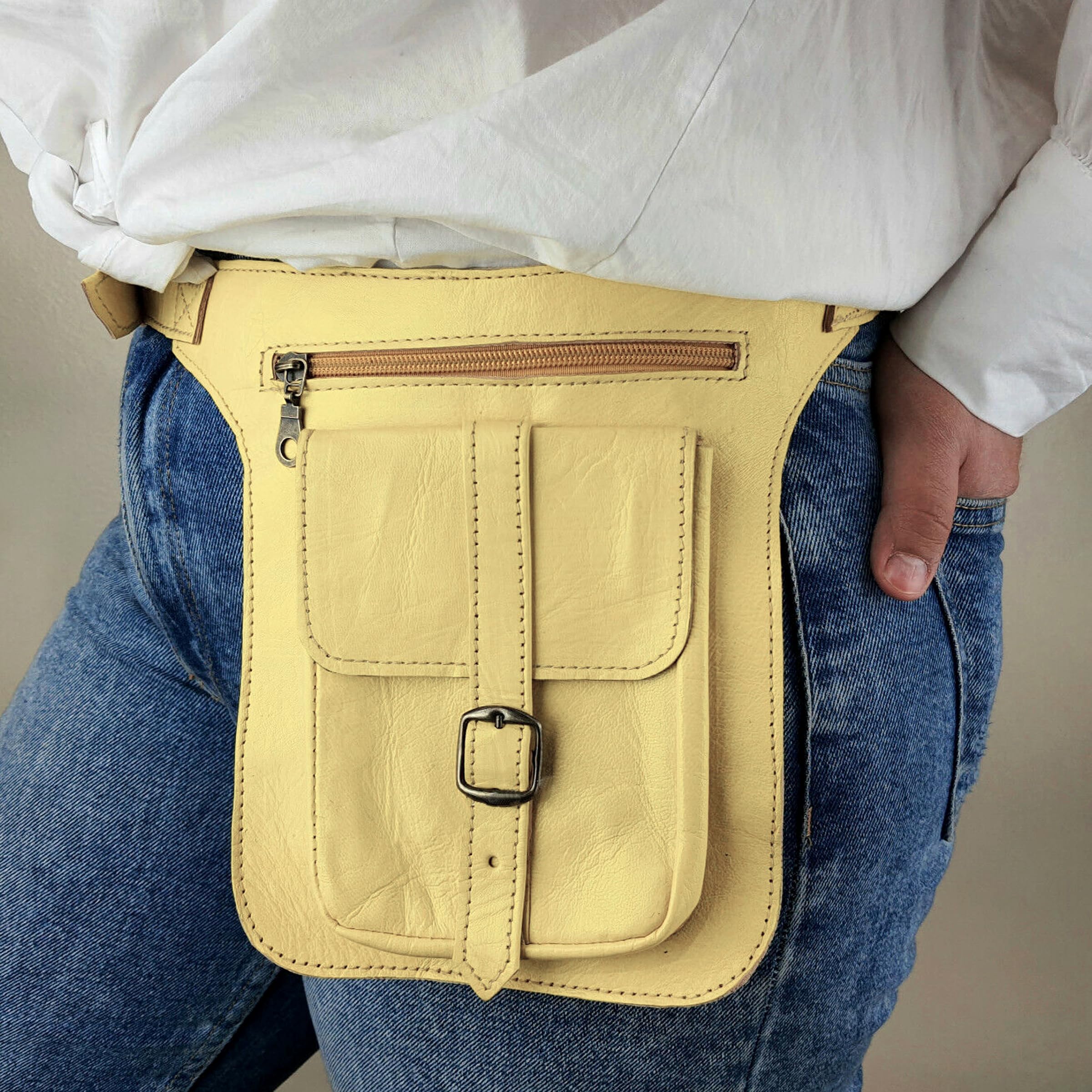 Skórzana torba na pas biodrowy | Fanny pack damska torba na pasek, @@, Medium, codzienny