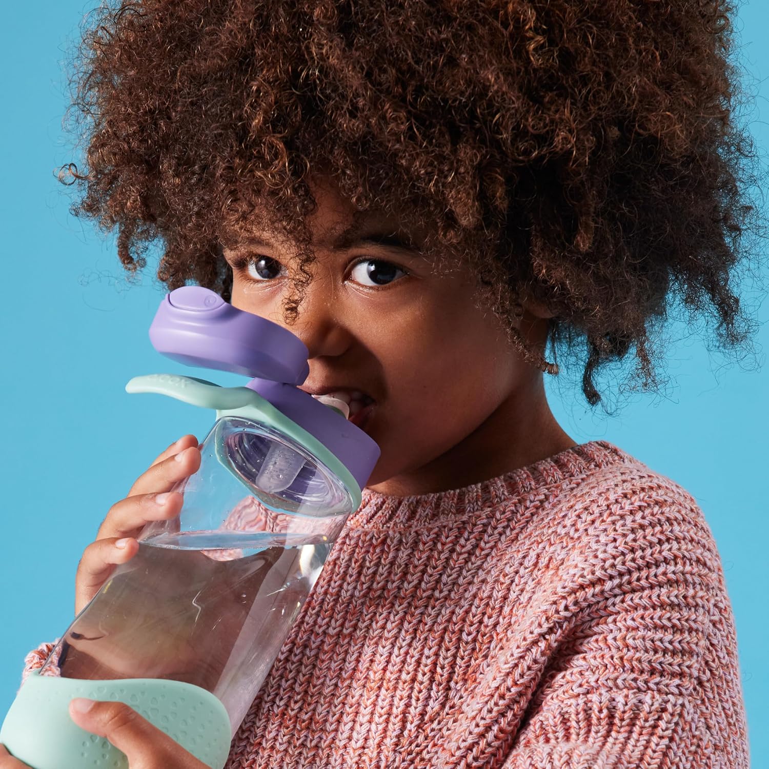 b.box 15oz Sport Spout Kids Water Bottle for School, Sports, Daycare - No-Straw Design for Easy Cleaning - Leakproof - Ergonomic Triangle Grip - Dishwasher Safe, BPA Free, PFAS Free - Lilac Pop - Image 5