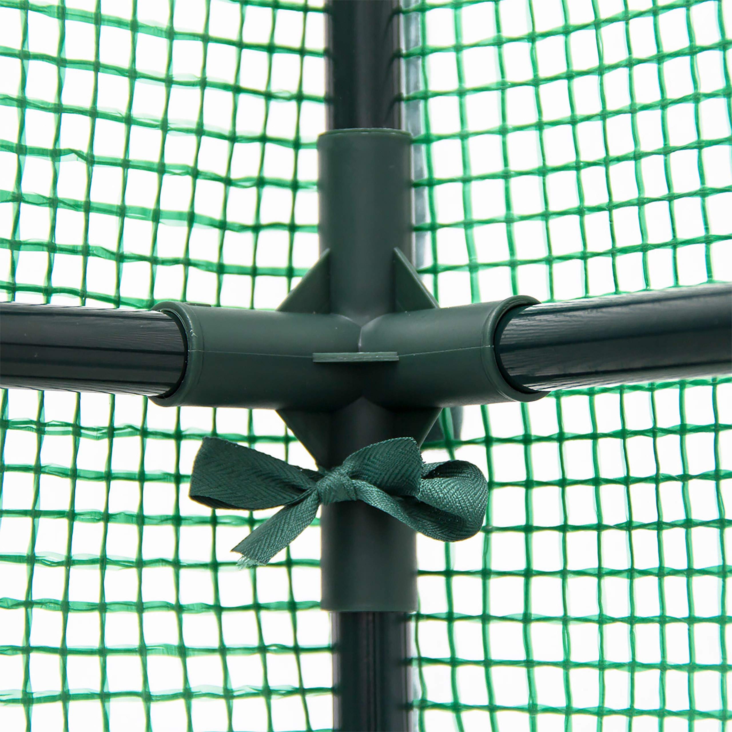 Relaxdays Serra Praticabile, Fogli di PE, HxLxP: 195x140x140 cm, 8 Ripiani, Giardino e Orto, 8 Picchetti e Corda, Verde