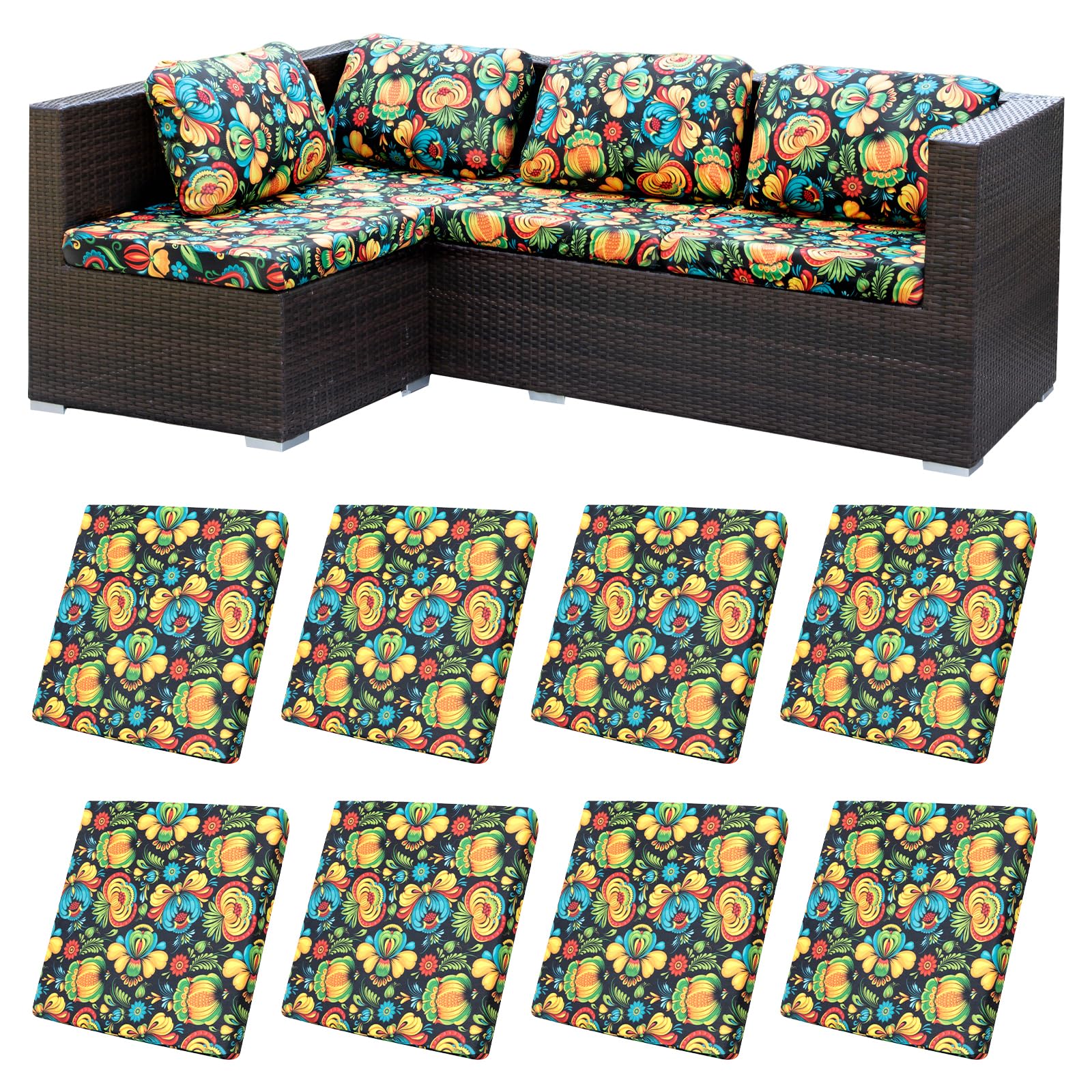 クッションカバー vintage cusion cover ,075 Amazon.com: HANDONTIME Psychedelic Outdoor Cushion Covers 8pcs