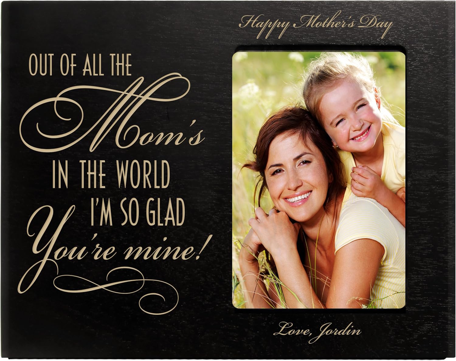 LifeSong Milestones Personalized Mother's Day Picture Frame Gifts Custom Engraved Photo Frame for mom Nana Grandmother Grandma, Mimi,Thank You Gift from Daughter (Ivory)