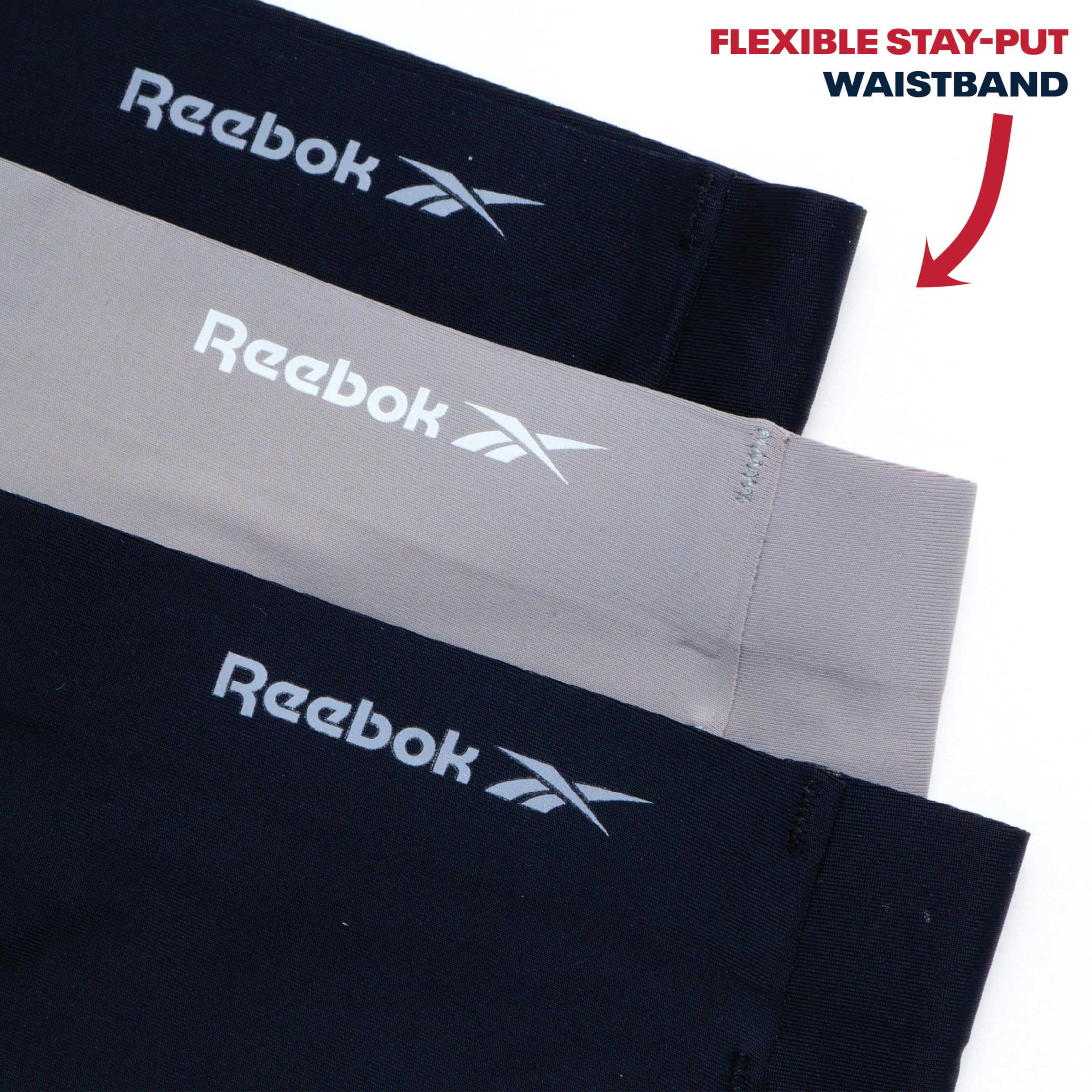 Reebok Ropa interior para mujer - Tanga elástica de rendimiento (paquete de 6)