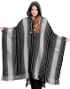 INTI ALPACA Alpaca Hooded Poncho for Women- Hippie Cloak Cape with hood - WomensTraditional Serape knitted with alpaca wool