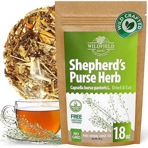 Bolsa de pastor de hierbas a granel de té de pastor (Capsella bursa-pastoris)  50 g (1.8 oz) Bolsa de pastor de pastor