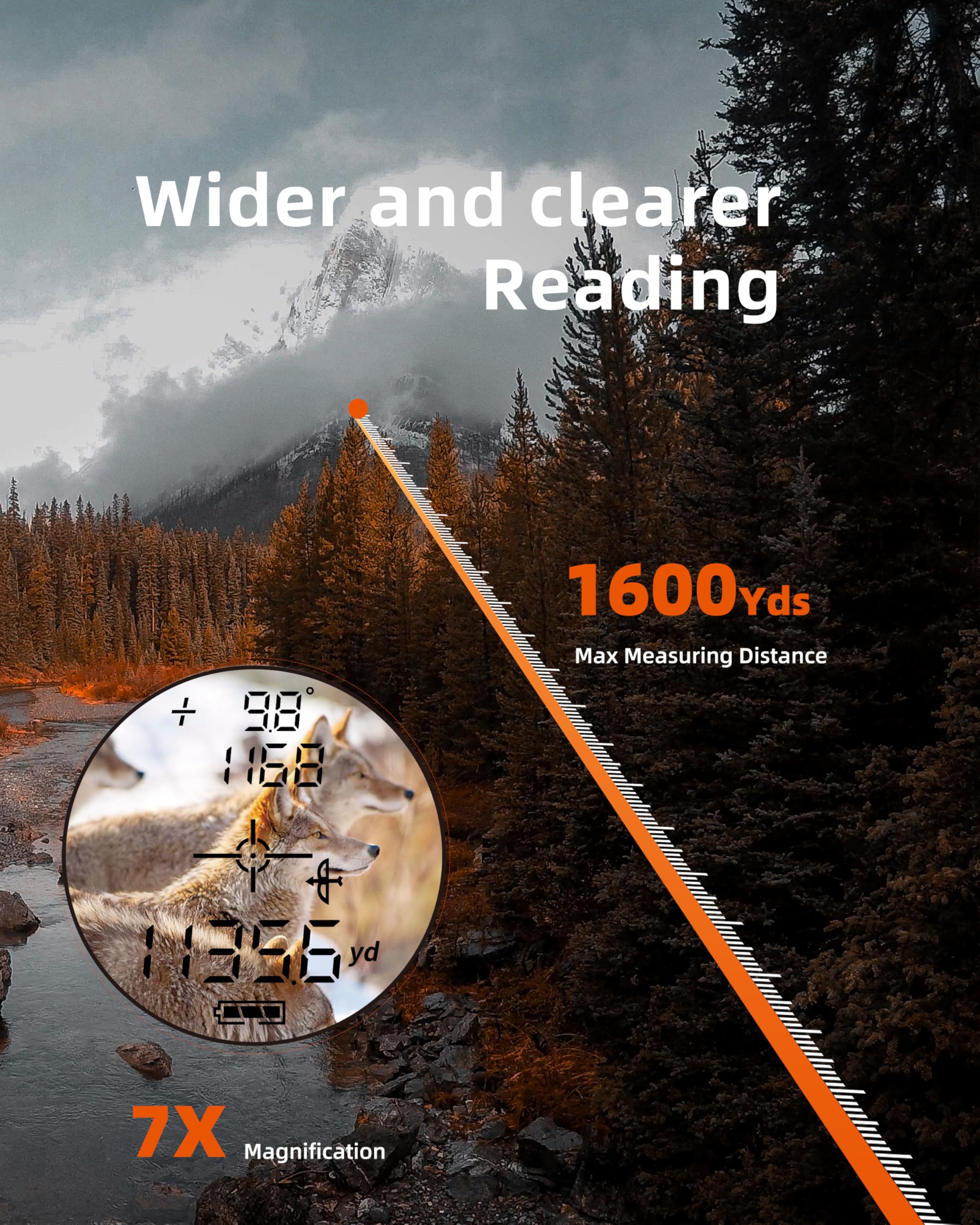 AOFAR Rangefinder for Hunting Archery HX1600, 1600 Yards with Angle and Horizontal Distance, High-Precision for Bow Hunting with Range, Speed, Scan Mode, Lightweight, Free Battery, Carrying Case