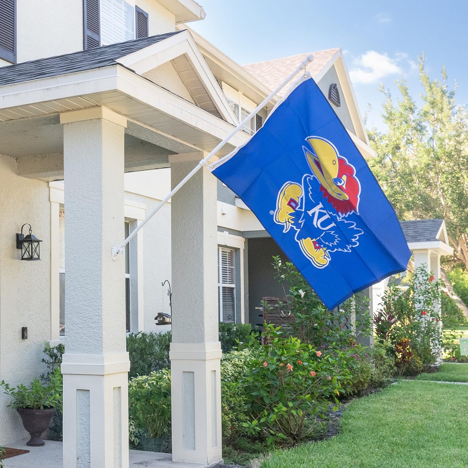 Desert Cactus University of Kansas Flag – 3x5 Ft Embroidered Nylon Banner for Indoor/Outdoor Use, Jayhawks Design, for Events and Home Décor (Embroidered A)