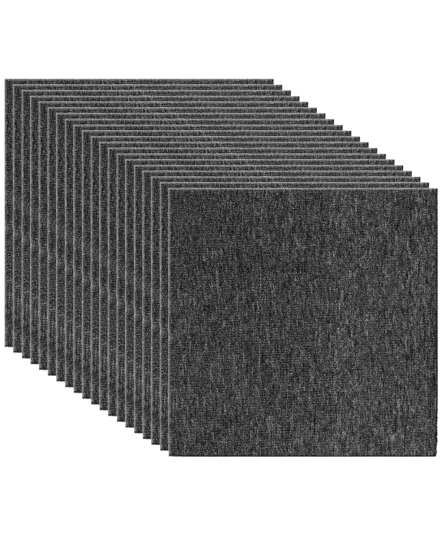 QWORK 20 Piezas Losetas de moqueta con Respaldo Antideslizante - 50x50 cm - Color Gris - Ideal para Sitios Comerciales/Oficinas/Gimnasios/Hogares (5㎡)