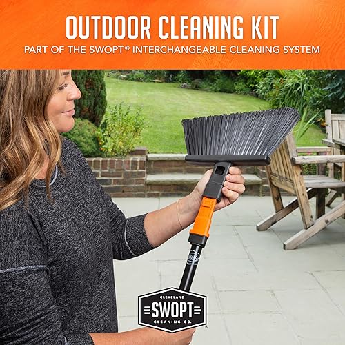 Miniatura 34 de SWOPT Cabezal de escoba en ángulo + cabezal de trapeador de polvo de 12 pulgadas + recogedor de plástico - Kit de limpieza multisuperficie