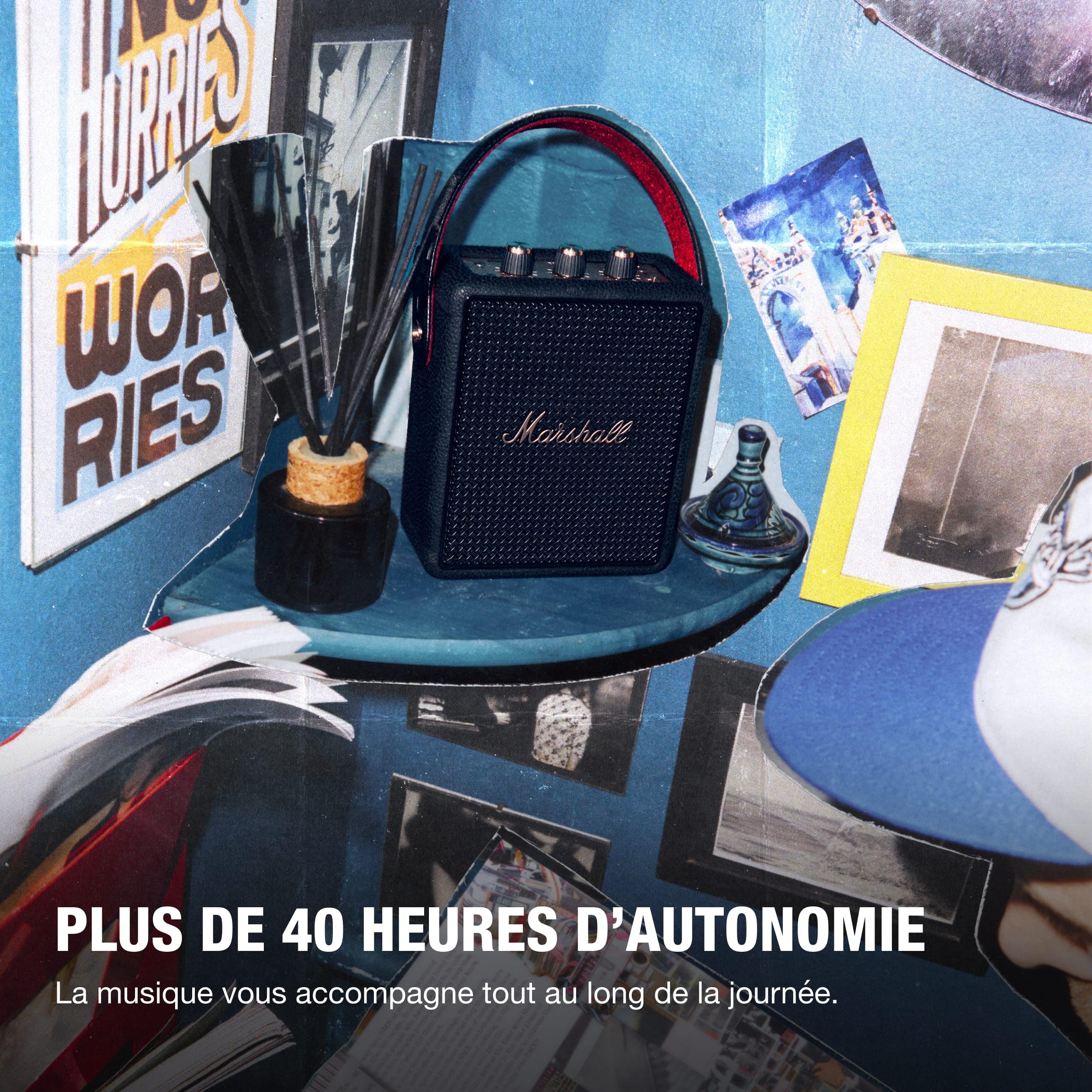 Marshall Stockwell III Enceinte Portable Bluetooth - Black and Brass