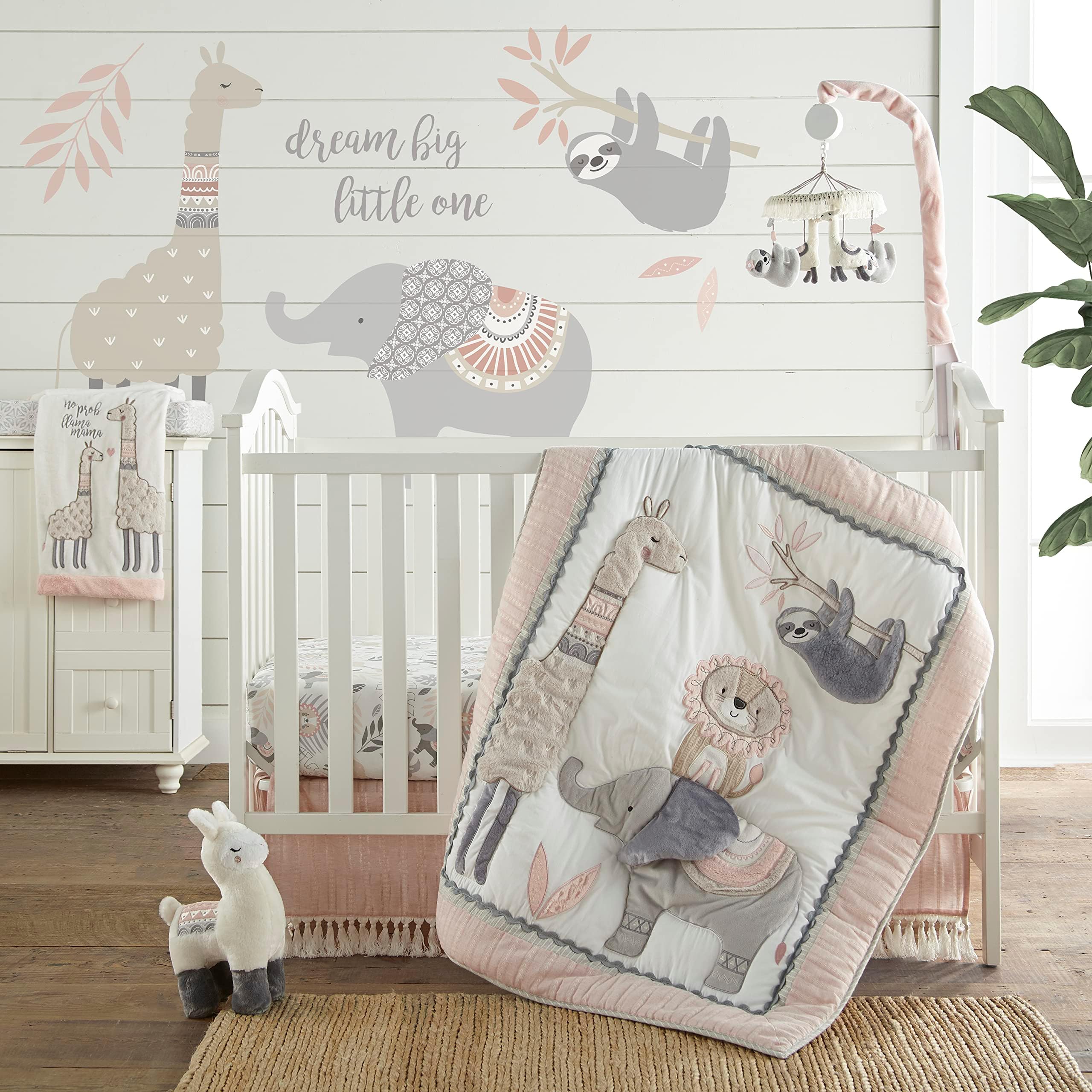 Levtex Baby Mozambique Crib Sheet - 100% Cotton Jungle Theme Fitted Sheet