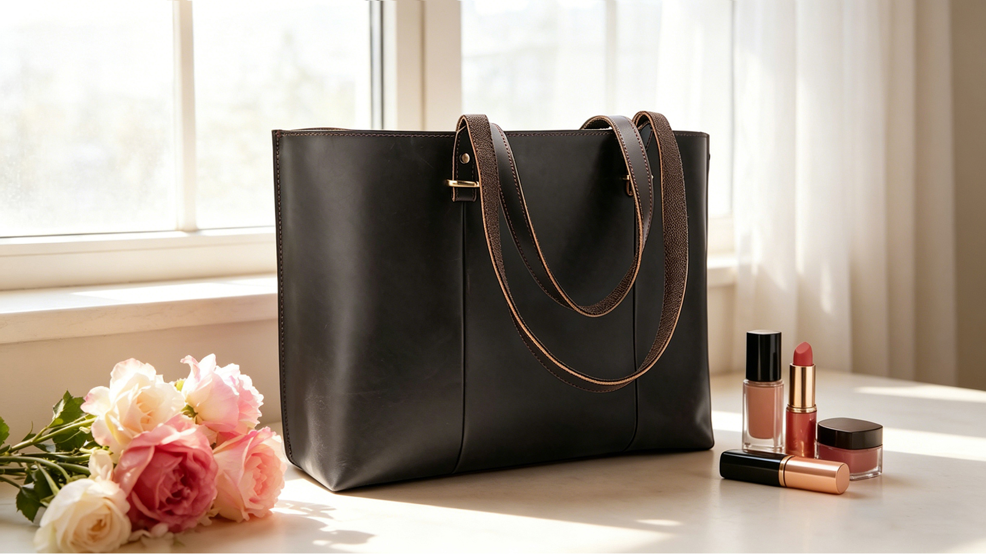 Bolso tote de cuero para mujer vintage miniatura 7