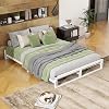 King Size Bed Frame,Metal Platform Low Bed Frame King Size Bed Base with Steel Slats,5ft Floor BedKing Beds,Mattress Foundation,No Box Spring Needed,Noise Free,Easy Assembly,White