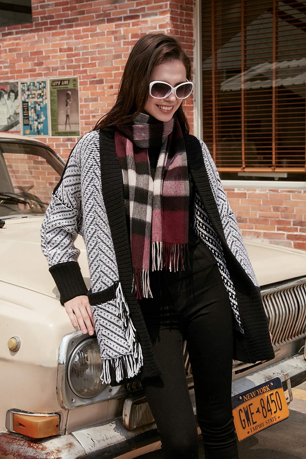 EURKEA Cashmere Wool Long 2024 Plaid Tartan Winter Scarf for Women, Warm & Soft & Cozy, Gift Ready - Image 8